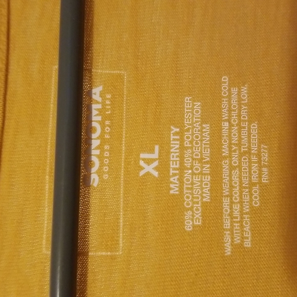 NWT Sonoma Mustard Yellow Babydoll Maternity Top - XL - Picture 4 of 4